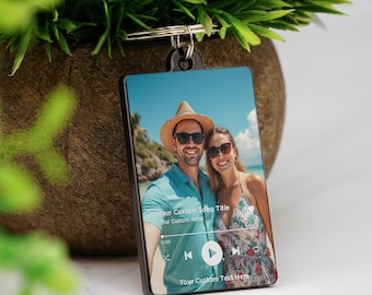 Portachiavi con canzone personalizzato, album, musica, fidanzato/a, San Valentino, amore, compleanno, matrimonio, Natale con foto completa