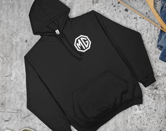 MG Badge Hoodie White Logo Classic Car Enthusiast Official LICENCED PRODUCT