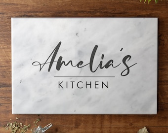 Tabla de cortar de mármol macizo personalizada, tabla de quesos impresa a medida, tabla para servir, cualquier nombre, cocina