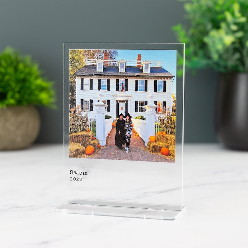 Personalised Photo Print Plaque With Custom Message Clear