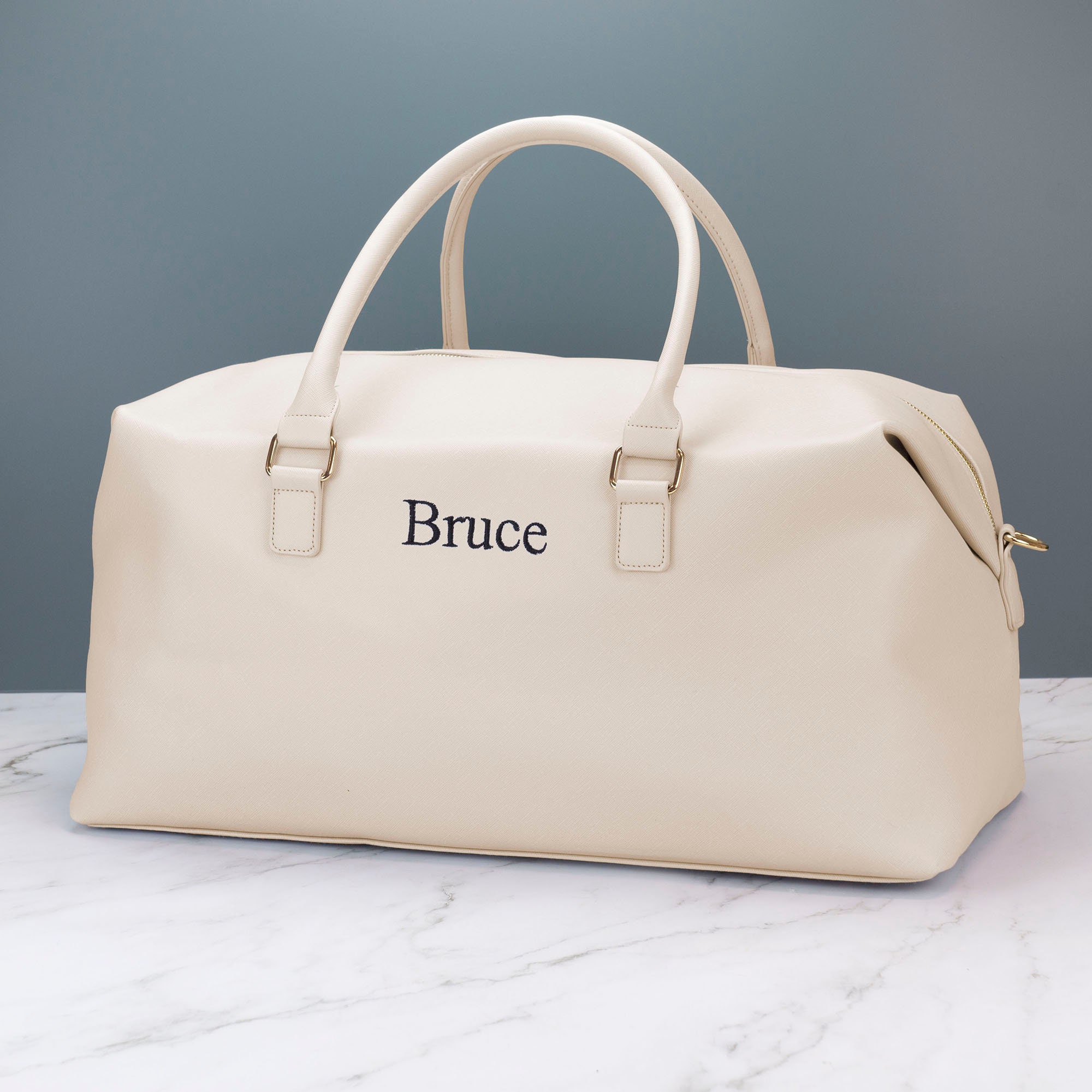 Ladies Leather Weekend Luggage Bag Personalised Boutique Weekend Travel Bag Embroidered With Initials or Name Vegan Friendly Etsy UK