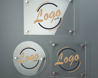 Placa de acrílico para negocios, letrero con número de casa, logotipo impreso, señalización de dirección