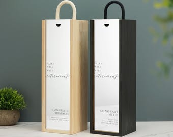 Pairs Well With Retirement Wine Gift Box Custom Printed Retiring Colleague Friend Gift