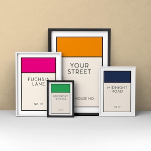 Board Game Style Street Property Poster Wall Art Print - Available With Frame