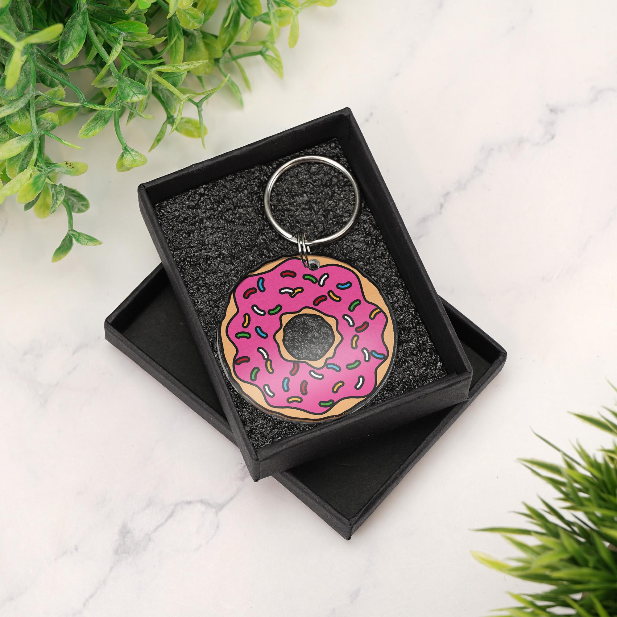 Sweet Keychains Donut Keyring Cute Acrylic Keychain for Sweet Lovers, Fun Foodie Gift ...