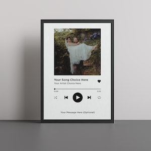 Quadro in tela Spotify con canzone preferita scansionabile e foto