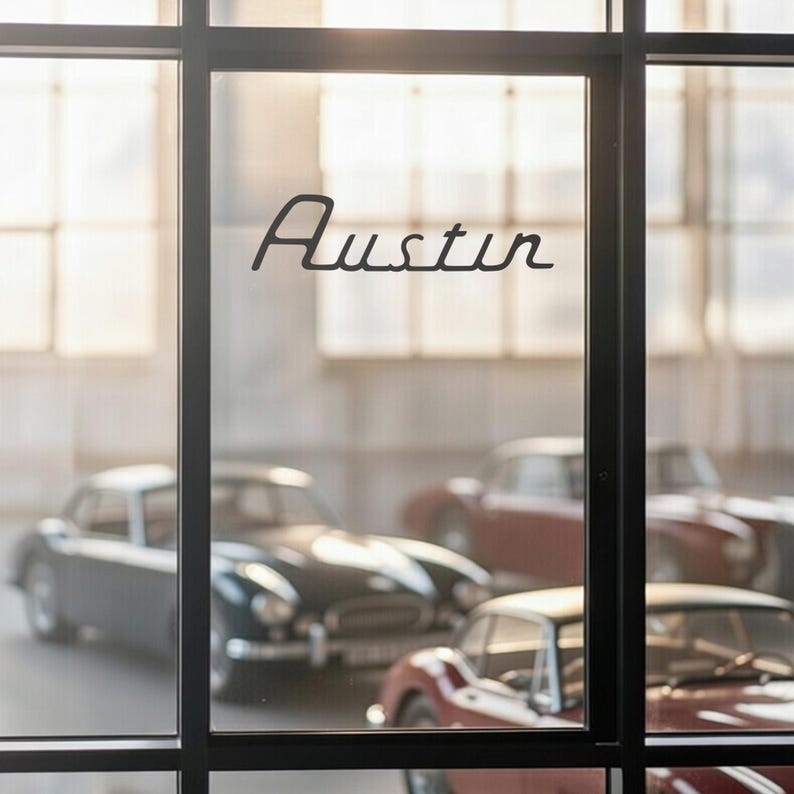 Austin Badge Sticker Black Text Classic Car Vinyl Decal Official ...
