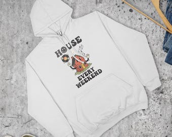 House Every Weekend Hoodie Dance Music Rave DJ Clubbing Gift Top | Various Sizes & Colours | Unisex Fit | Made in the UK