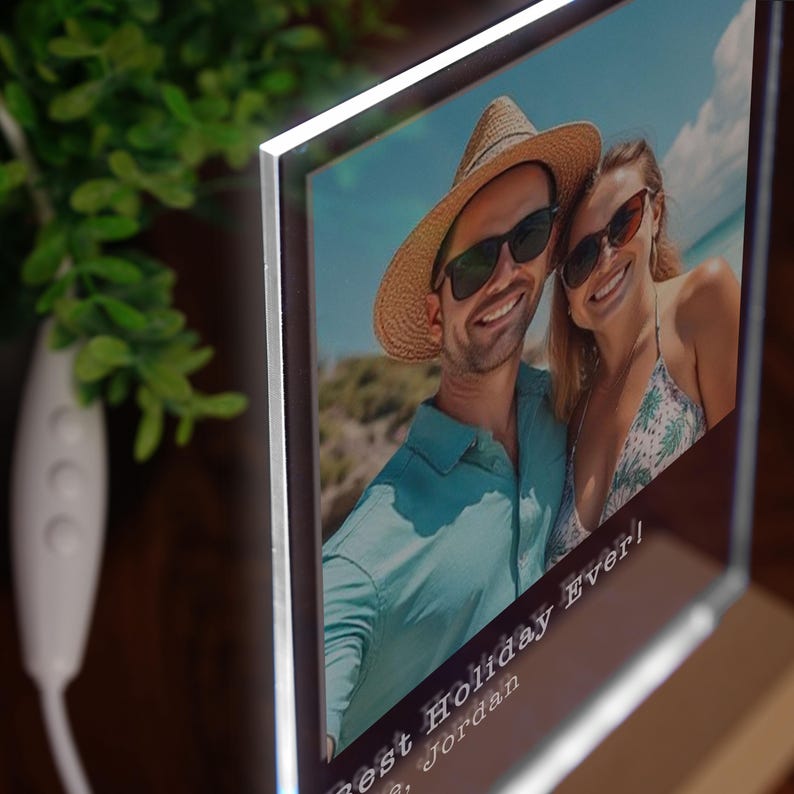 Personalised LED Photo Print Plaque With Custom Message LED Photo Light ...
