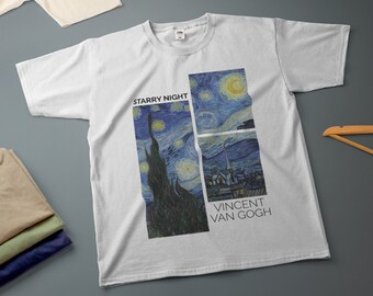 星月夜 ゴッホ Tシャツ クラシック絵画 ノベルティTシャツ 各種サイズ