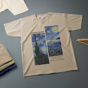 Starry Night Van Gogh T-Shirt Classic Painting Novelty Tee Various Sizes & Colours
