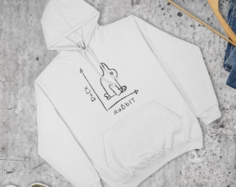 Duck Rabbit Optical Illusion Hoodie Funny Psychology Science Gift | Various Sizes & Colours | Unisex Fit | Made in the UK