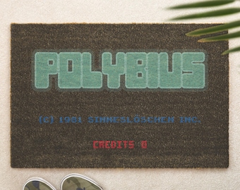 Polybius Arcade Game Brush Doormat Printed Door Mat Retro Gaming Welcome Mat Gamer Gift Arcade Decor Home Decor Gift Entrance Mat