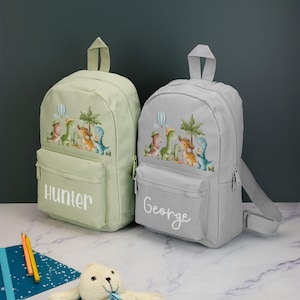 Sac à dos personnalisé dinosaure pour enfants avec nom au choix couleurs Cartable dinosaure avec bretelles réglables