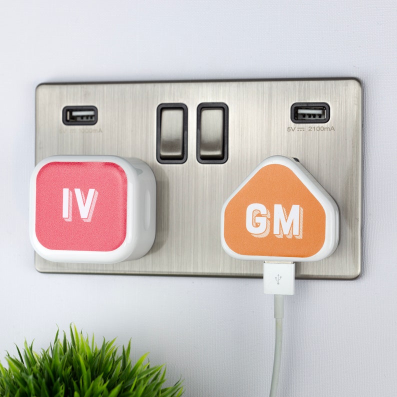 Electrical Plug Sticker Personalised Vinyl Plug Sticker Custom Initials Charging Point - Etsy
