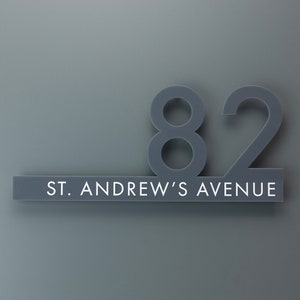 Contemporary Cut Out Modern House Number Sign Printed Address Signage Matt & Gloss Finishes image 7
