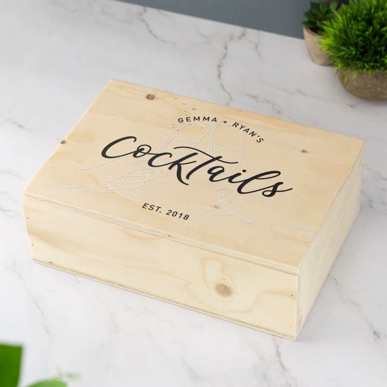 Personalised Cocktail Set Complete With Custom Printed Box Home Bar ...