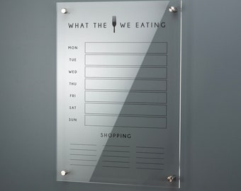 Acrylic Meal Planner Food Organiser Plaque House Sign Printed Organiser Signage