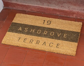A1 Graphics British Flag Coir Door Mat - 60x40cm Front Door Mat, Brown