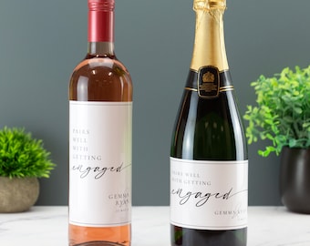 Si abbina bene con etichette in vinile per fidanzamento, matrimonio, damigella d'onore, damigella d'onore, vino, champagne, prosecco, bomboniere