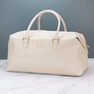 Fourre-tout pour femme, sac de voyage personnalisé pour le week-end, avec initiales ou nom brodés Adapté aux végétaliens