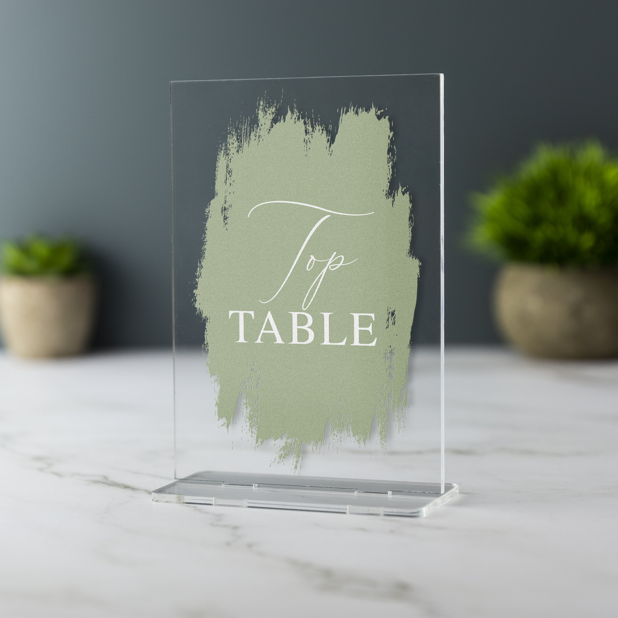 Acrylic Wedding Table Number Name Plaques Paint Stroke Etsy UK
