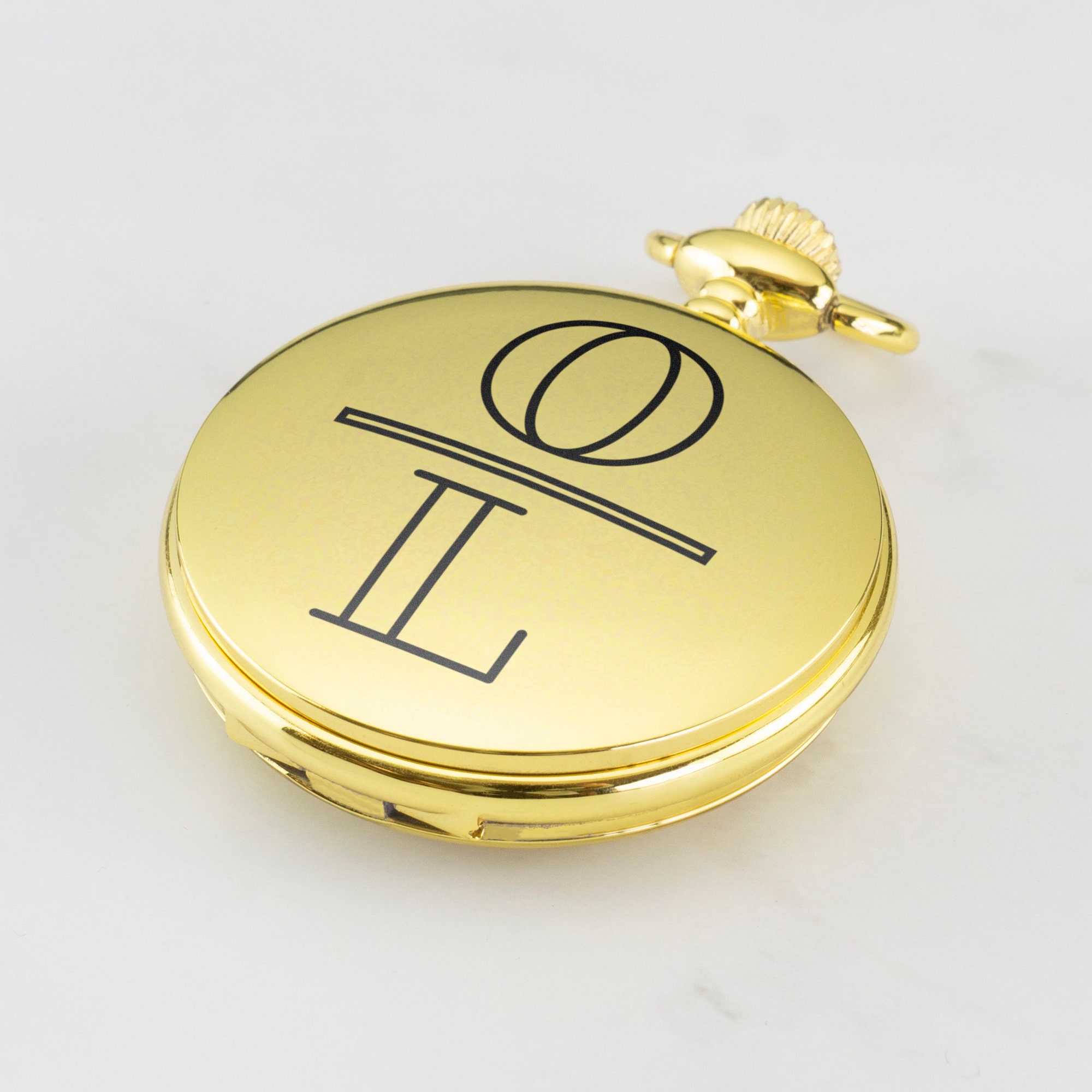 Orologio Da Tasca Personalizzato Con Iniziali - Argento O Oro - Mezza Cilindro