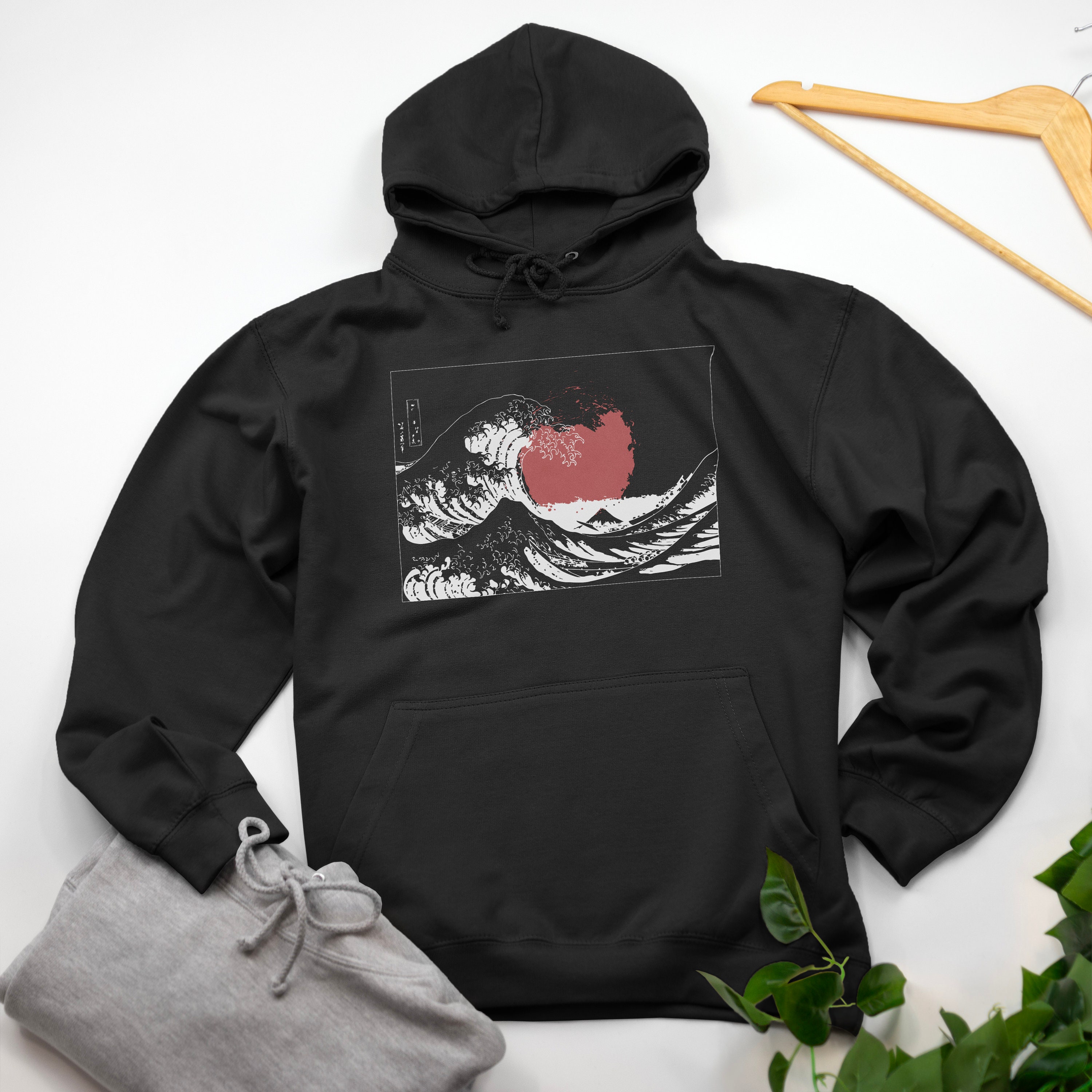 Japanese Wave and Sun Hoodie Various Size & Colour - Etsy