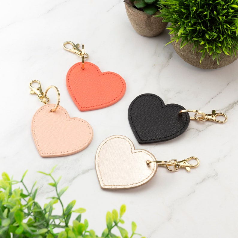 Personalised Keyrings Vegan Leather Keychain Choice of Colours Customised with Initials or Name image 9