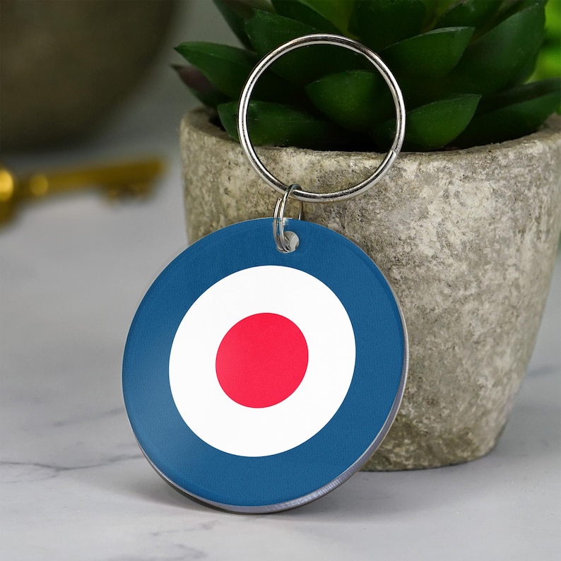 RAF Roundel Keyring Acrylic Vintage Military Keychain, Gift for RAF Mod ...