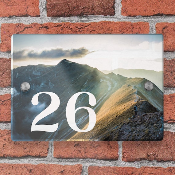 Custom Address Plaque – Personalized House Number Sign For Outside, Modern Street Number Plaque For Home, Mailbox, Wall – Gold/Silver/White, 4 Sizes