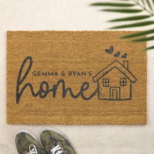 Brush Door Mat Personalised Front Door Mat Custom Printed First Home Couple's Gift Couple's Home Printed Dooormat