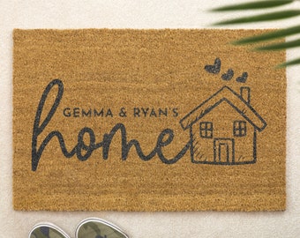 Brush Door Mat Personalised Front Door Mat Custom Printed First Home Couple's Gift Couple's Home