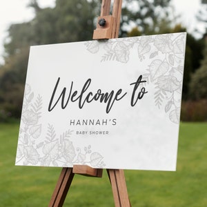 Personalised Event Welcome Sign Foliage Acrylic Poster Print Entrance Event Decor - Design 1