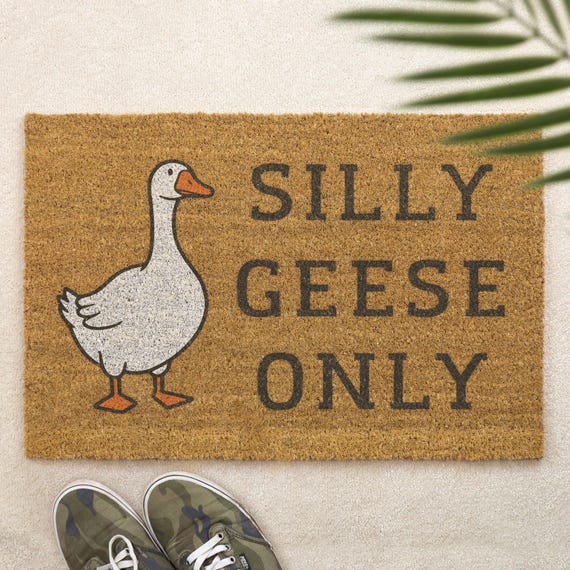 Silly Geese Only Brush Doormat Printed Door Mat Funny Silly Goose Welcome Mat Novelty Home Decor Gift Housewarming Gift Entrance Mat