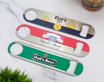 Personalised Beer Bar Blade Dads Beer Bottle Opener Printed Stainless Steel