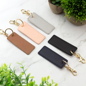 Personalised Keyrings Vegan Leather Keychain Choice of Colours Customised with Initials or Name image 10