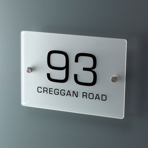 Frosted Acrylic House Number Sign Personalised Printed Acrylic Wall Address Signage Plaque