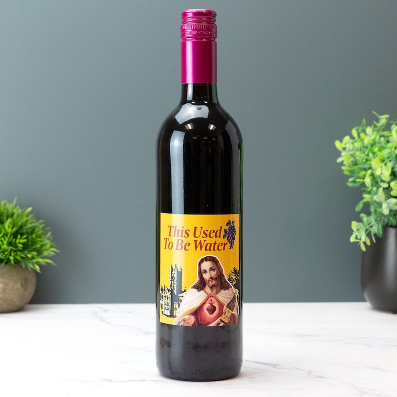 Jesus Label Jesus Used to Be Water Tonic Wine Label Vinyl Sticker Funny Novelty ...