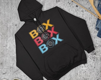 Box Box Box Hoodie Funny Pit Radio Motorsport Racing Fan Gift Top | Various Sizes & Colours | Unisex Fit | Made in the UK