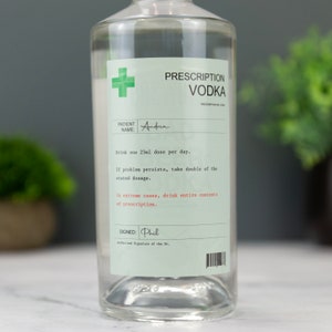 Personalised Prescription Vodka Label Vinyl Sticker Decal