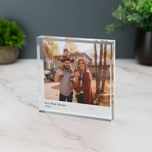 Personalised Photo Print Acrylic Block Plaque With Custom Message image 3