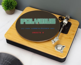 Polybius Slipmat DJ Turntable Mat Retro Arcade Game Vinyl Record Player Slipmat 80s Gaming DJ Gift Music Lover Accessory Cyber Aesthetic