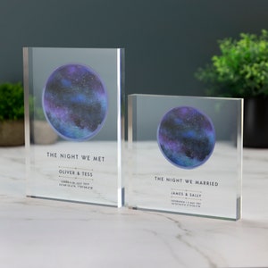 Targa in acrilico personalizzata "Night We Met", stampa mappa stellare, mappa delle costellazioni, regalo di anniversario