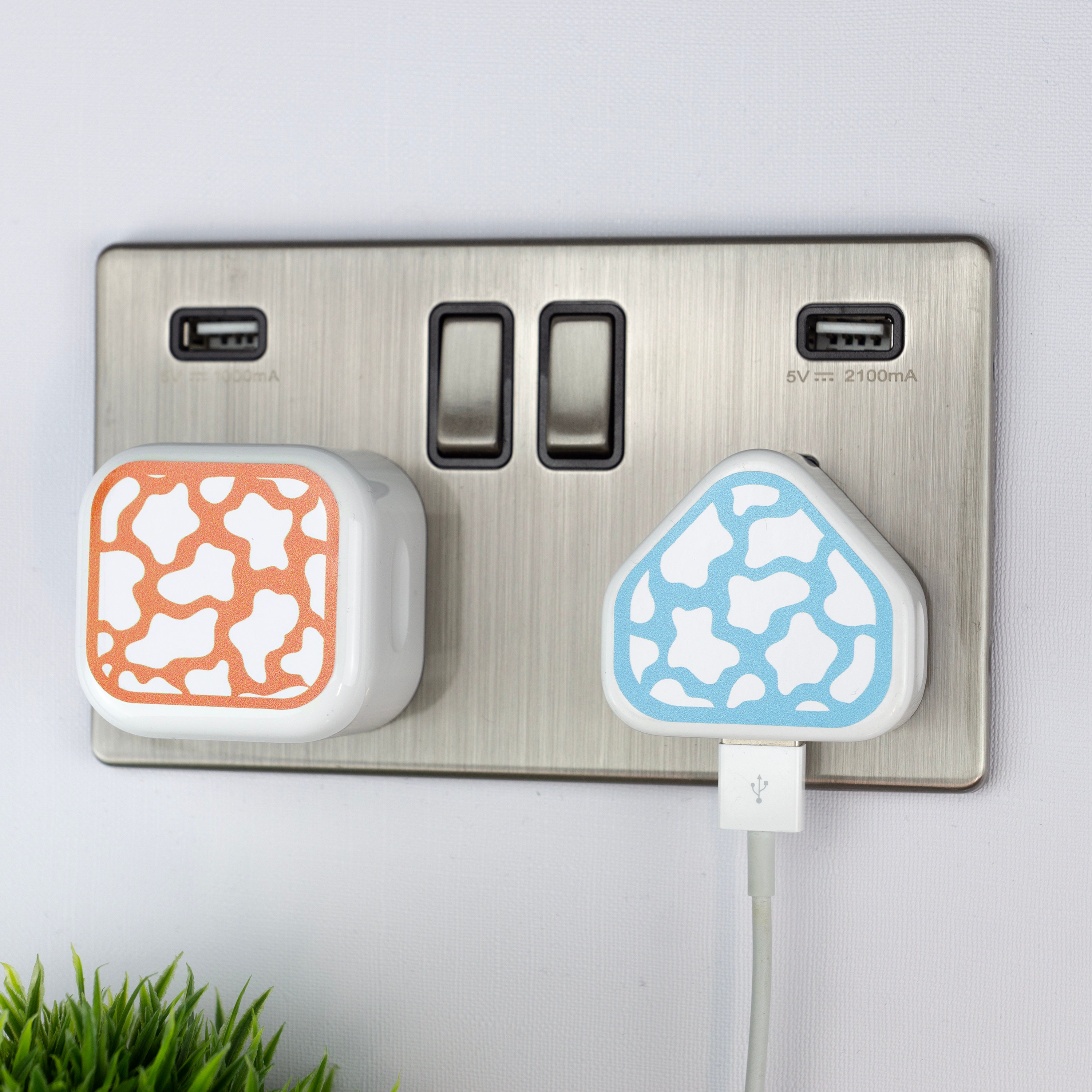 Connect Plug Sticker Vinyl Plug Sticker Cow Print Custom Charging Point - Etsy