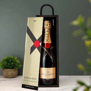 Gepersonaliseerde champagne wijn geschenkdoos Op maat bedrukte verjaardag Kerstmis Valentijnsdag jubileum Verlovingscadeau