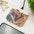 Custom Photo Wireless Phone Charger Wooden Printed Cell Phone Charger Gift Father Day Birthday Christmas Gifts For Him