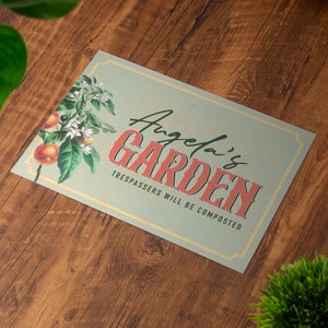 Metal Garden Sign Personalised Flowers and Vegetables Sign
