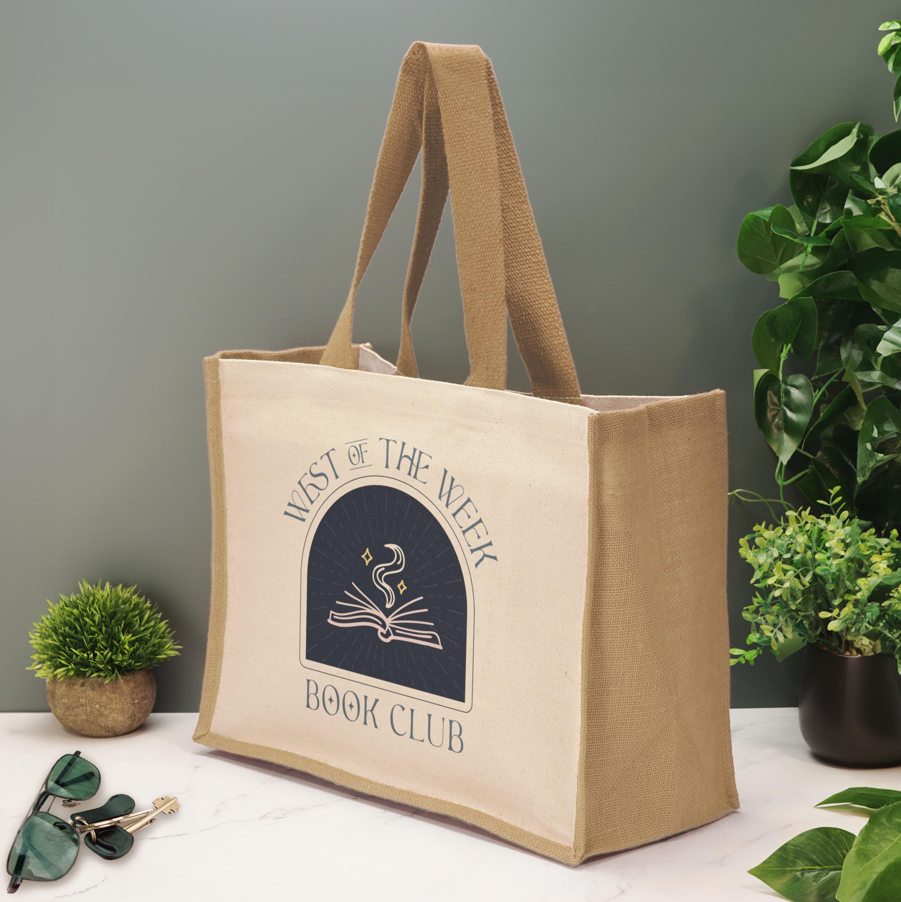 Custom Logo Tote Bag Business Logo Large Jute Shopping Bag Corporate Gift Small Business Merchandise