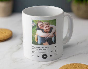 Tazza personalizzata con canzone, tazza da tè e caffè, cioccolata calda personalizzata, idea regalo per gli amanti del caffè, tazza da tè di compleanno